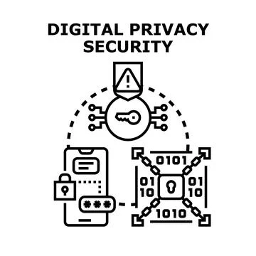 Digital privacy and data security protecting sensitive information Stock Illustration