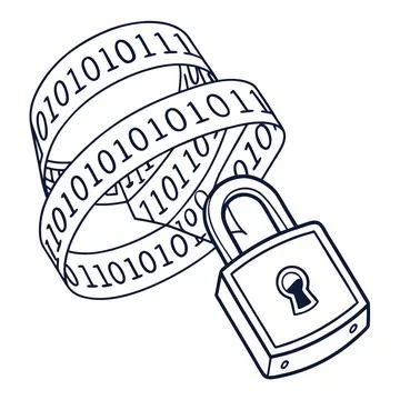 Digital Privacy Data Encryption Lock Vector Icon Stock Illustration