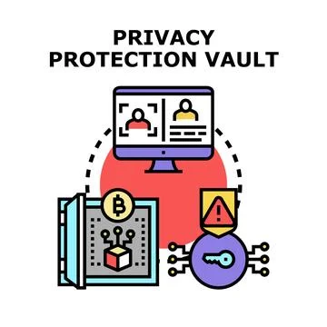 Digital privacy protection securing data and online identity Stock Illustration