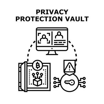 Digital privacy protection securing data and online identity Stock Illustration