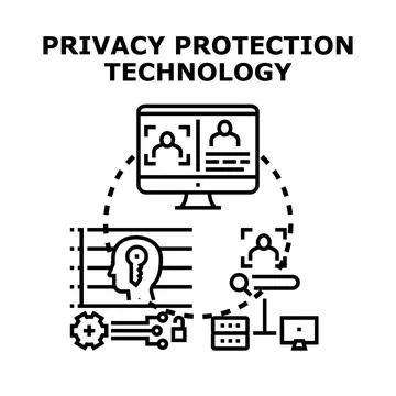 Digital privacy protection technology securing personal data online Stockillustratie