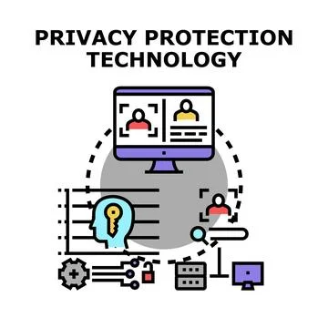 Digital privacy protection technology securing personal data online Stock Illustration
