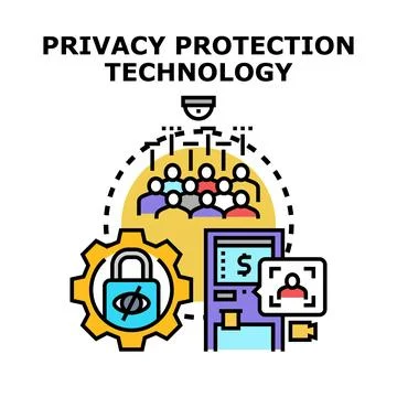 Digital privacy protection technology securing personal information and data Stock Illustration