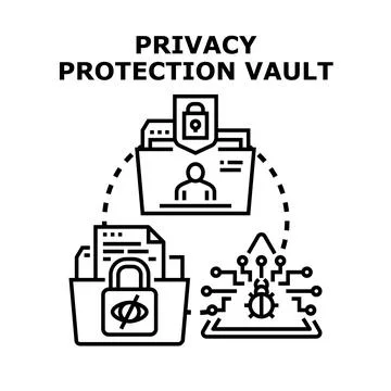 Digital privacy protection vault concept vector illustration Stock Illustration