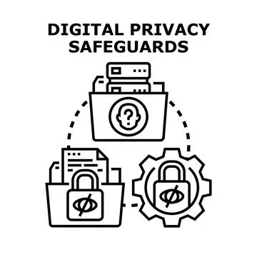 Digital privacy safeguards protecting personal data access Stock Illustration