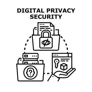Digital privacy security concept protecting online data Stockillustratie