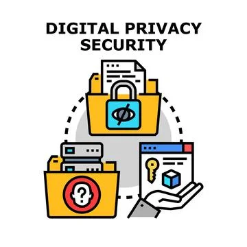 Digital privacy security concept protecting online data Stock Illustration