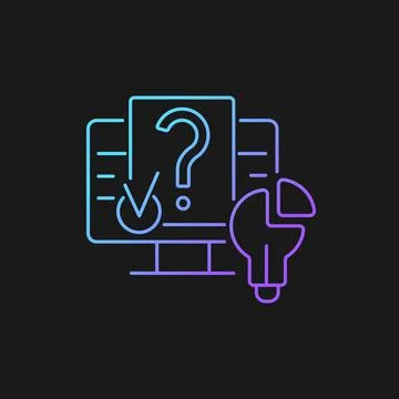 Digital problem solving gradient vector icon for dark theme Stock Illustration