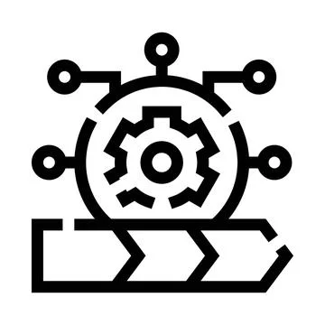 Digital process automation icon showing workflow management Stock Illustration
