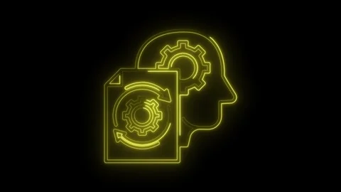 Digital process automation with neon outlines showing integration and workf.. Stock Footage 312320499