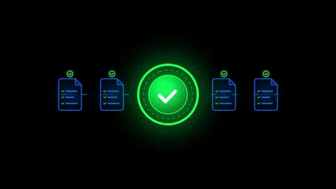 Digital Process Completion Animation, Workflow Verification Video Stock Footage 347088445