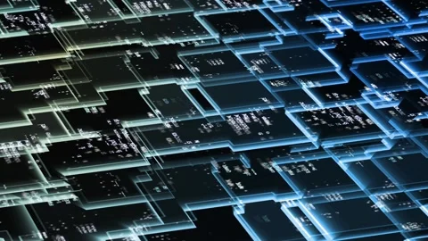 Digital processing and organization of data via CPU or GPU. Stock Footage 146770049