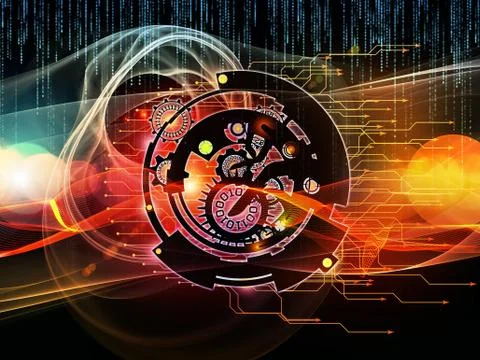 Digital Processing Elements Stock Illustration