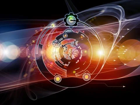 Digital Processing Elements 스톡 일러스트