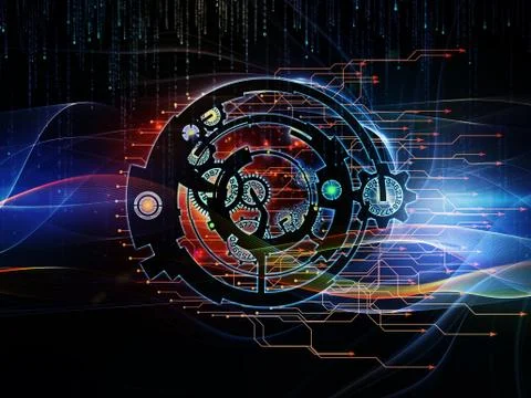 Digital Processing Elements Illustrazione stock