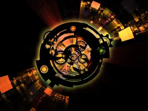 Digital Processing Elements Stockillustratie