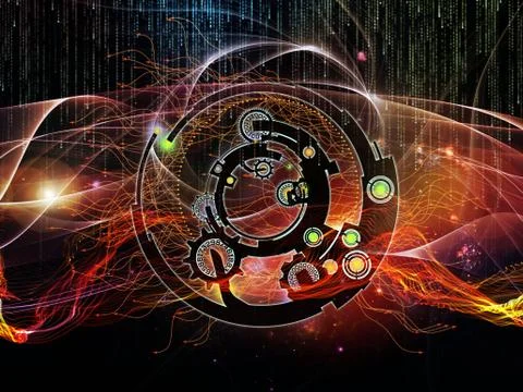 Digital Processing Elements Stock Illustration