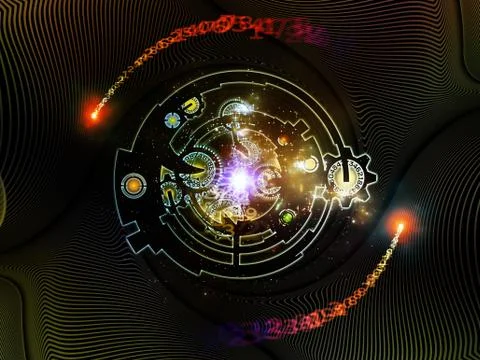 Digital Processing Elements Stockillustratie