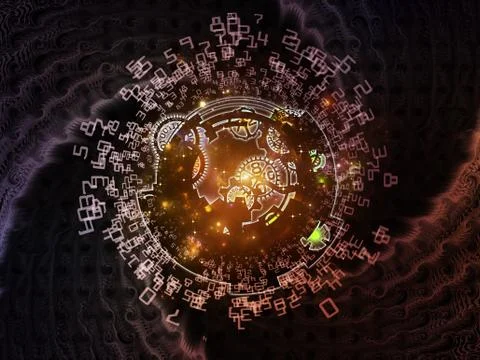 Digital Processing Elements Stock Illustration