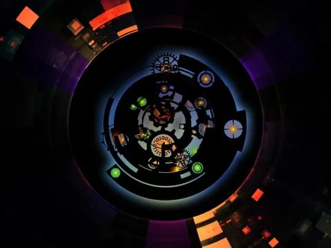 Digital Processing Elements 스톡 일러스트