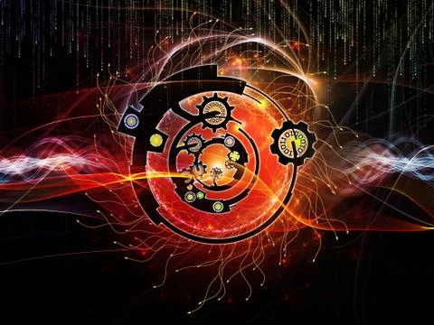 Digital Processing Elements Stock Illustration