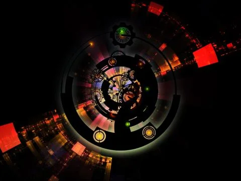 Digital Processing Elements Illustrazione stock