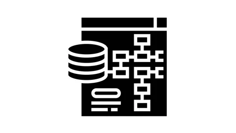 Digital processing glyph icon animation Stock Footage 164286281