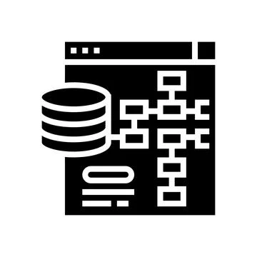 Digital processing glyph icon vector illustration flat Illustrazione stock