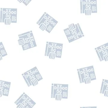 Digital processing glyph seamless pattern flat Stock Illustration