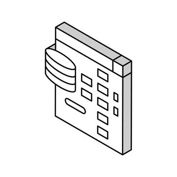 Digital processing isometric icon vector illustration flat 스톡 일러스트