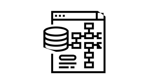 Digital processing line icon animation Stock Footage 164278422