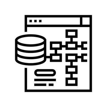 Digital processing line icon vector illustration flat 스톡 일러스트