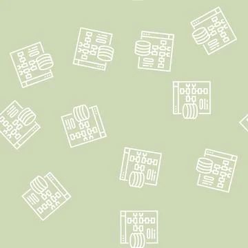 Digital processing line seamless pattern flat Illustrazione stock
