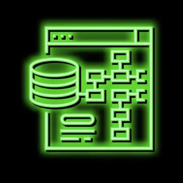 Digital processing neon glow icon illustration 스톡 일러스트