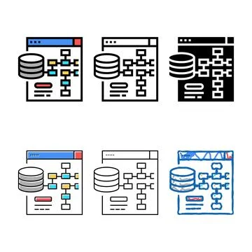 Digital processing series color icon vector flat 库存插图