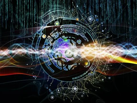 Digital Processing Stream Stockillustratie