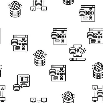 Digital Processing Vector Seamless Pattern Stock Illustration