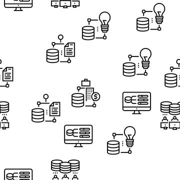 Digital Processing Vector Seamless Pattern 스톡 일러스트