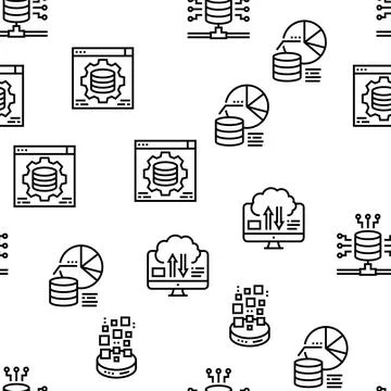 Digital Processing Vector Seamless Pattern 스톡 일러스트