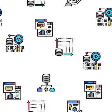 Digital Processing Vector Seamless Pattern イラスト素材