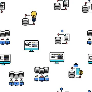 Digital Processing Vector Seamless Pattern イラスト素材