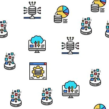Digital Processing Vector Seamless Pattern Stock Illustration