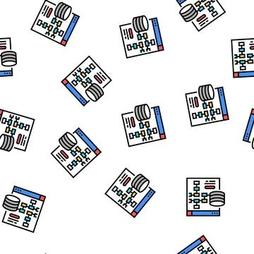 Digital processing vector seamless pattern flat 库存插图