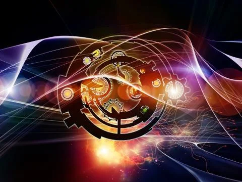 Digital Processing Visualization Illustrazione stock