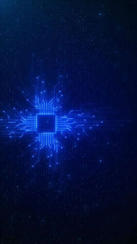 Digital Processor Binary Technology Scene Stock Footage 333852146