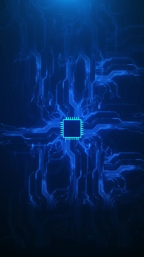 Digital Processor Circuit Board Visual Stock Footage 333854785