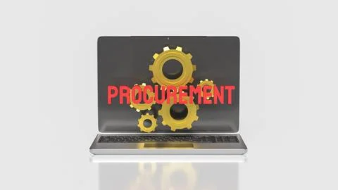 Digital Procurement Management and Supply Process Concept 3d render. Stock Illustration