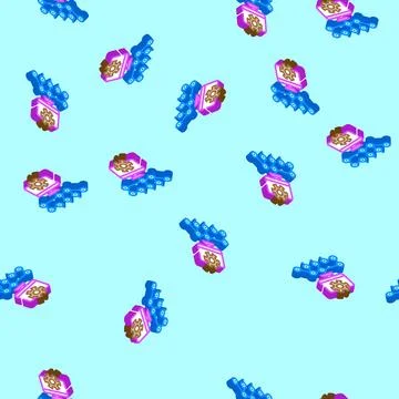 Digital product creation isometric icon seamless pattern Stock Illustration