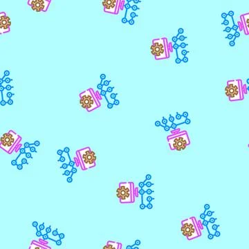 Digital product creation vector seamless pattern Stock Illustration