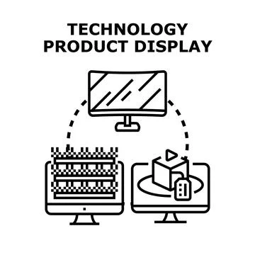 Digital product display and technological data processing 스톡 일러스트